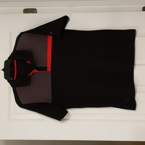 Fila men's golf shirt size M in black, gray and red banding